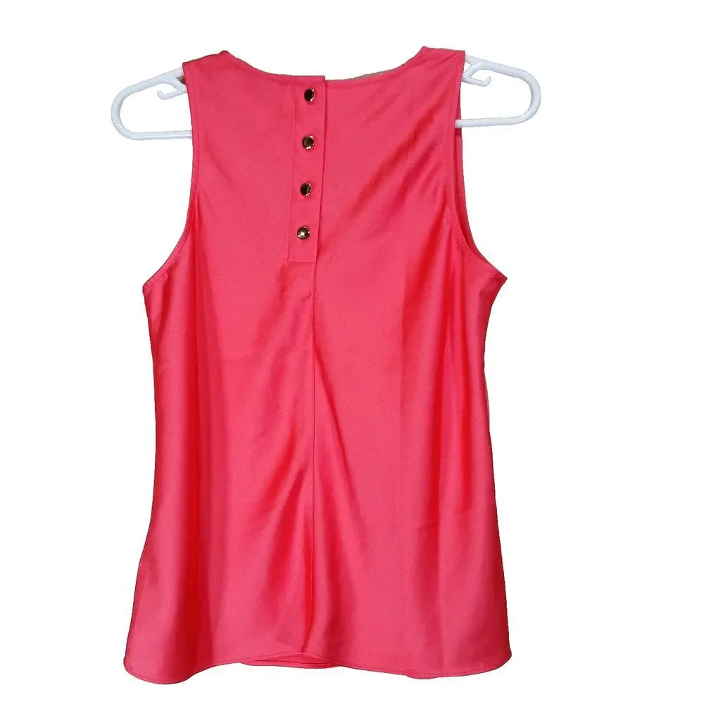 J Crew‎ Women's Coral Sleeveless With Buttons In The Back Top Medium Size XS